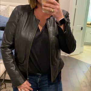 Black leather jacket
